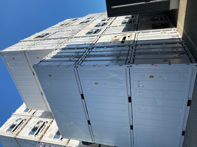 stack of reefer containers
