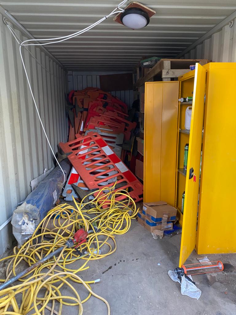 storage container being used